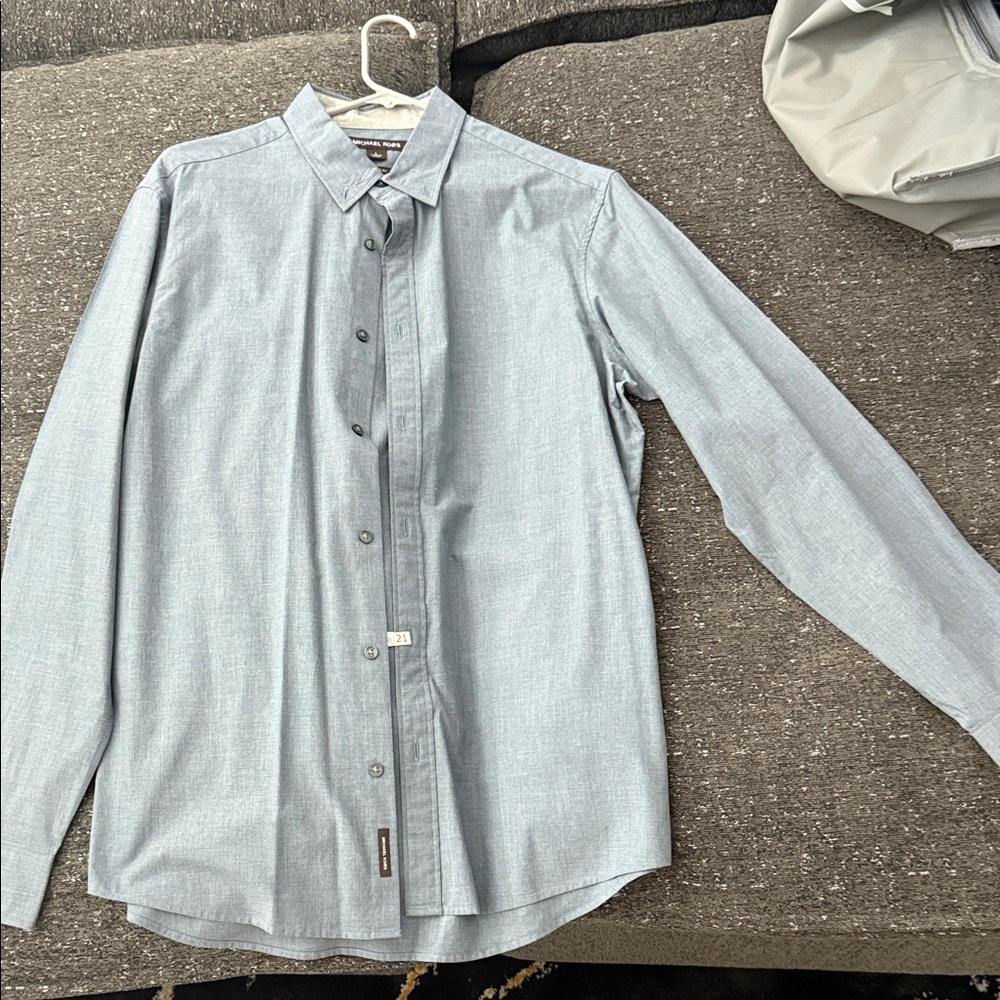 Michael Kors Light Blue Men’s Dress Shirt - Subtle Texture